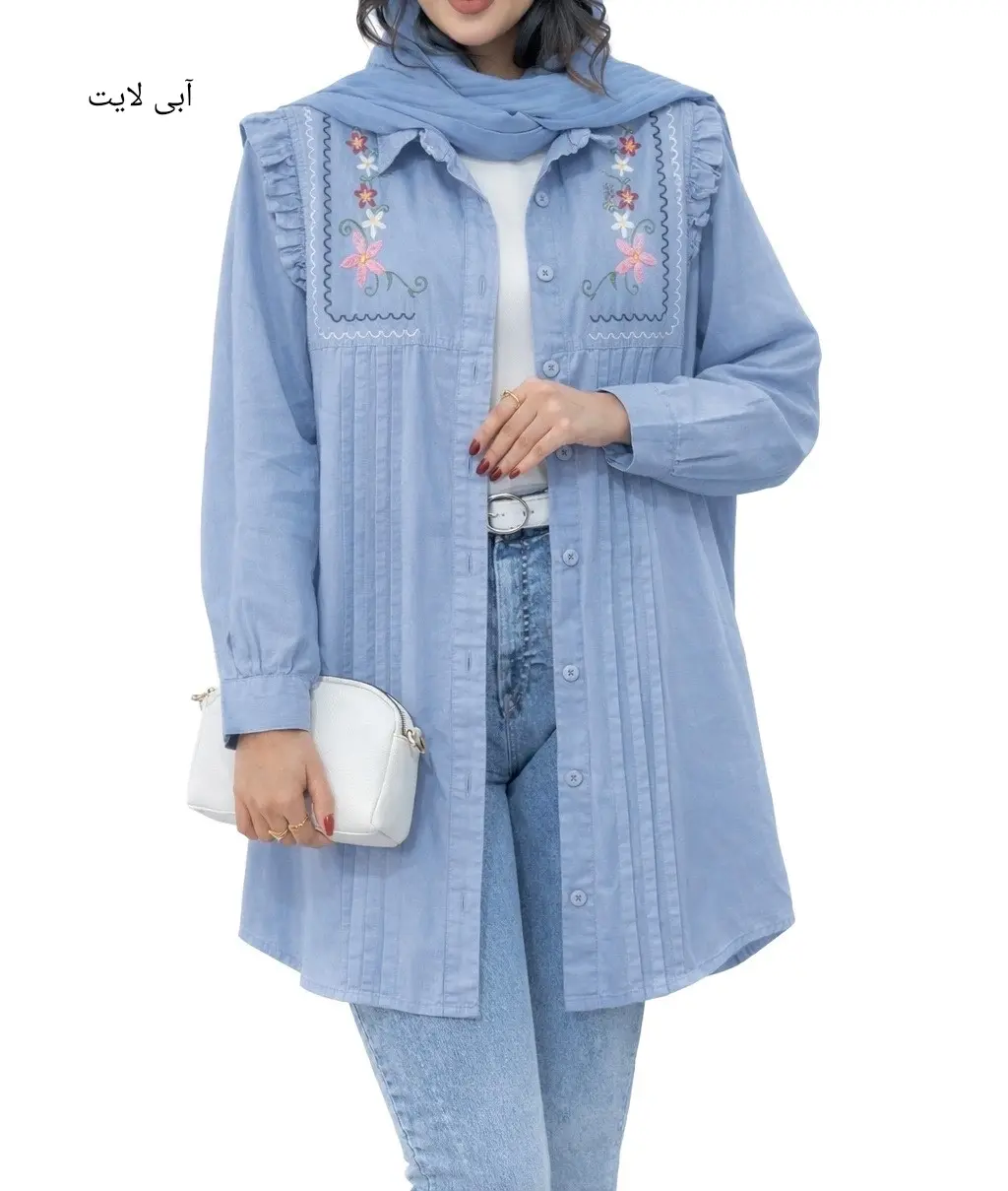 مانتو لینن گلدوزی آرام